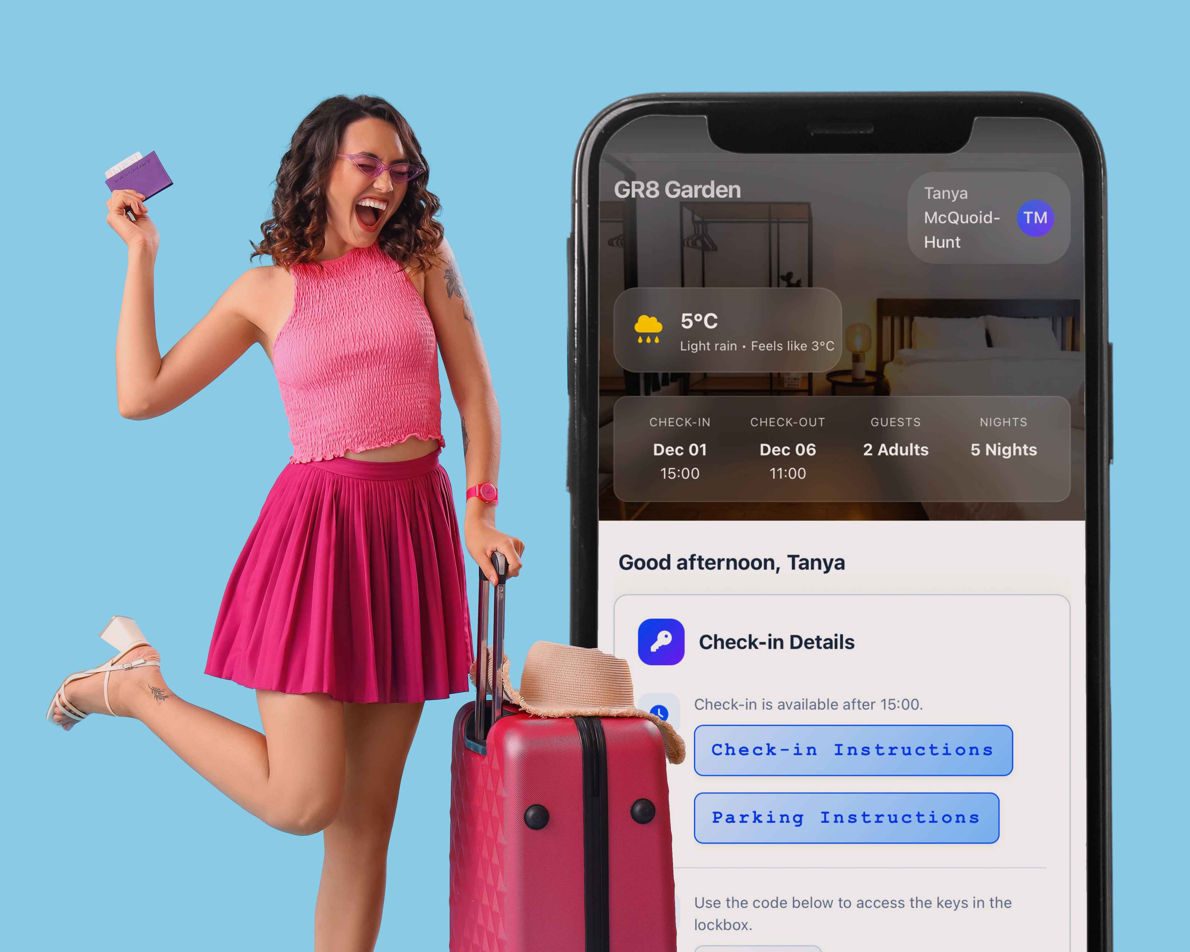 Modern neon-lit apartment